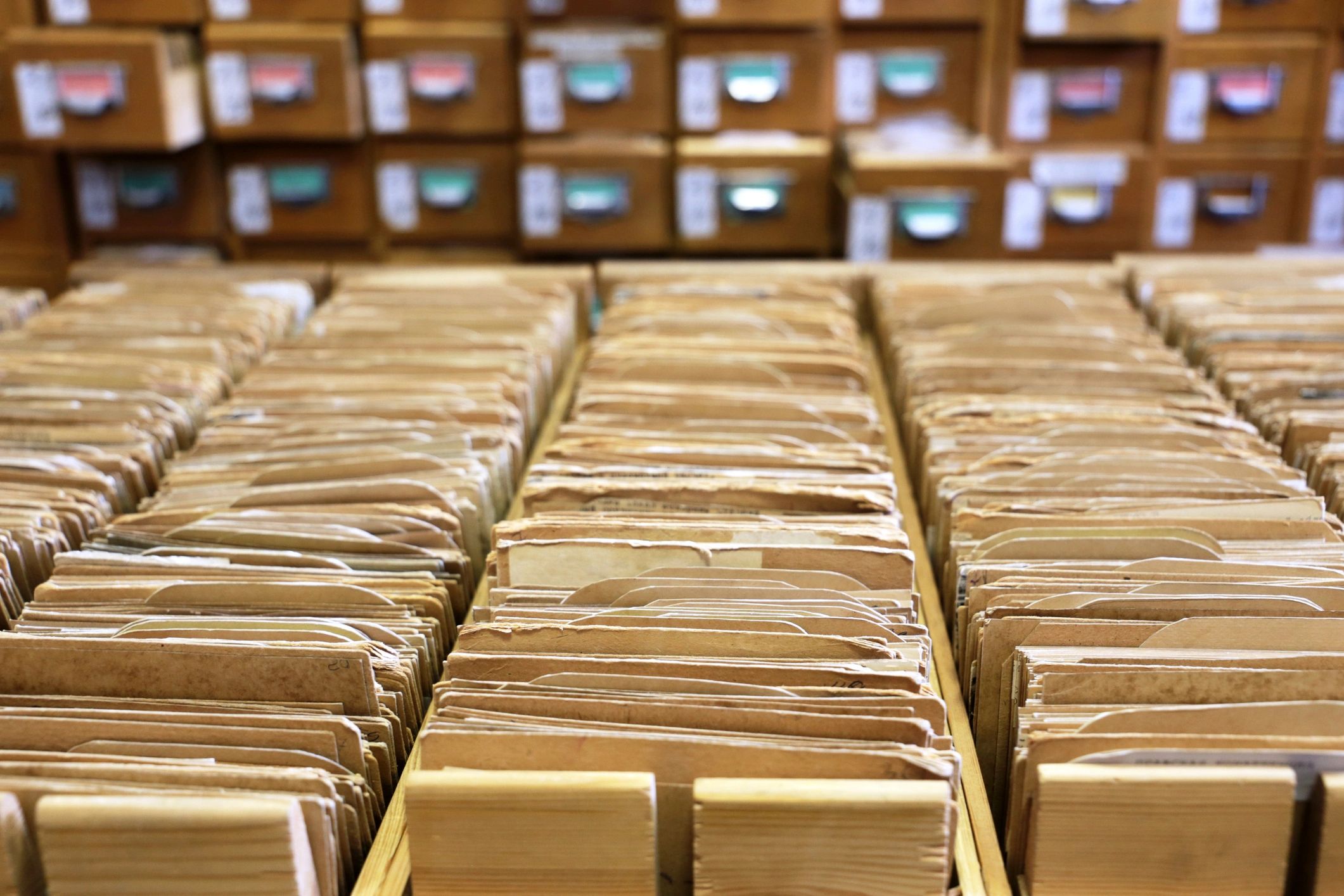 Archival card catalog and paper records