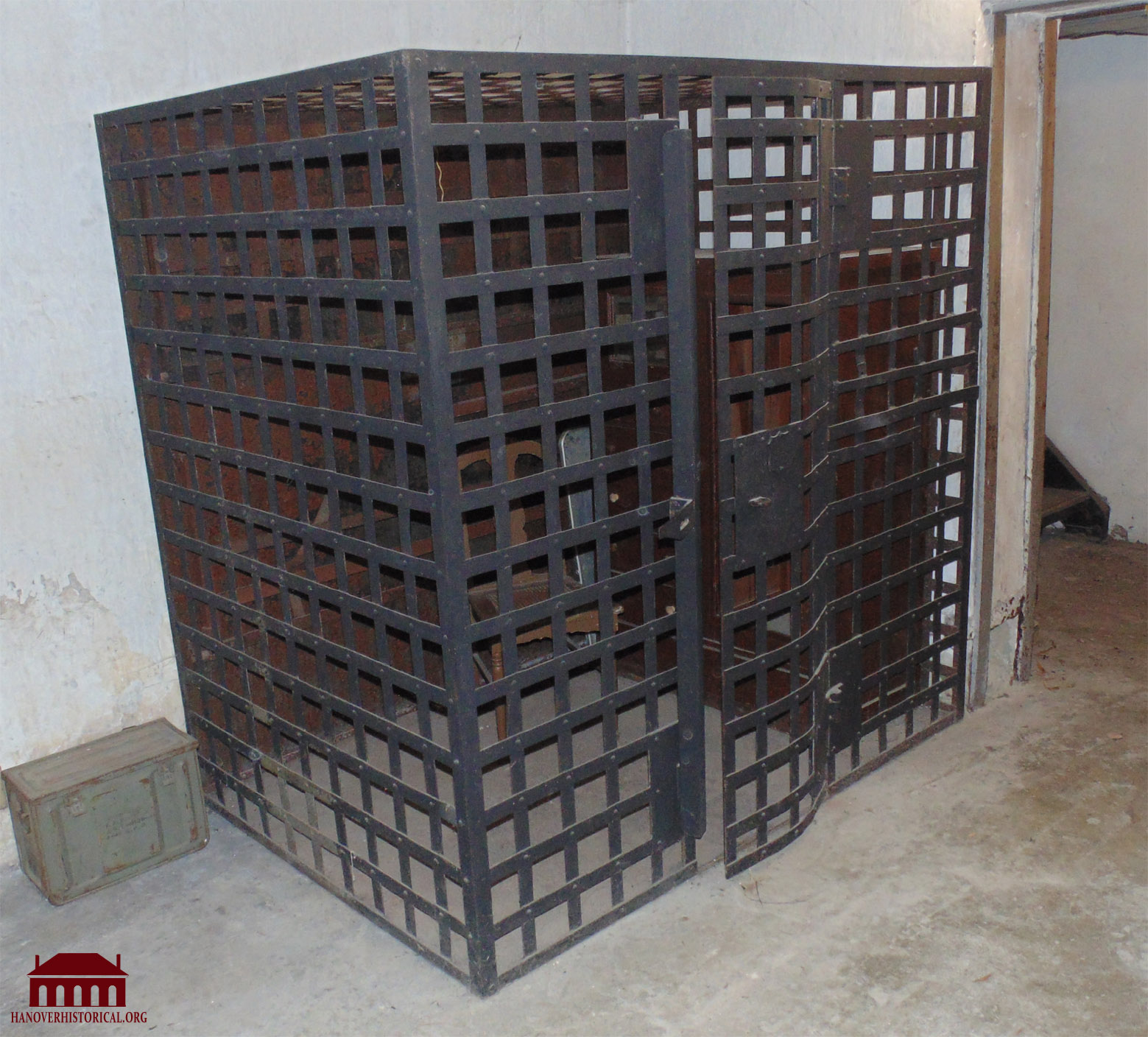 Interior cage area inside the Old Stone Jail