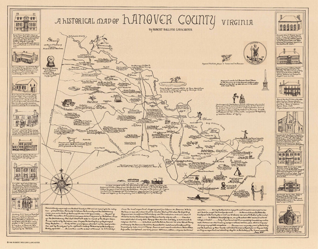 Hanover County Map by Robert B. Lancaster